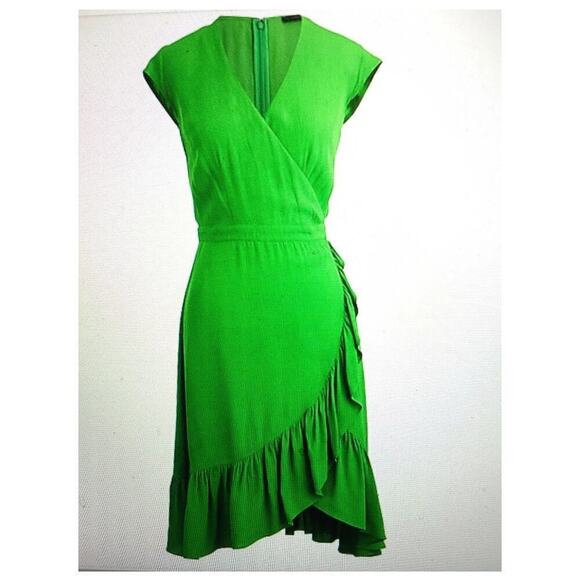 J Crew Faux Wrap Ruffle Dress Size 00 - Picture 11 of 13